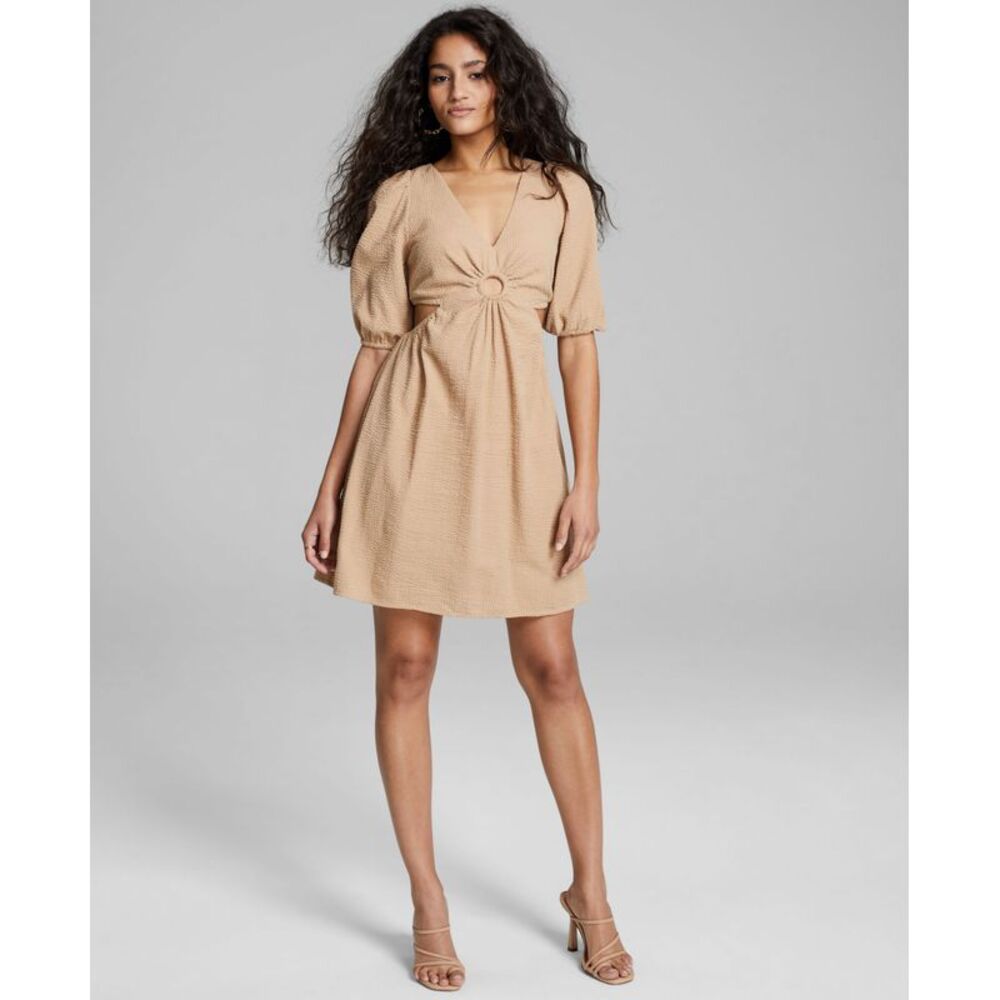 And Now This Now This Womens Keyhole Cotton Mini Dress